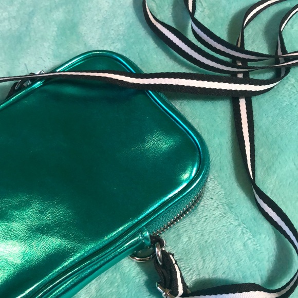 SHINY TURQUOISE CROSS BODY BAG - Picture 4 of 5